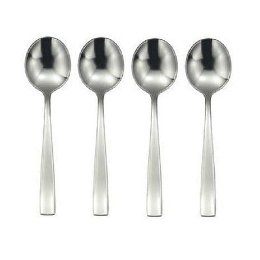 Oneida Andorra Set of 4 Round Bowl Soup Spoons 18/10 Stainless